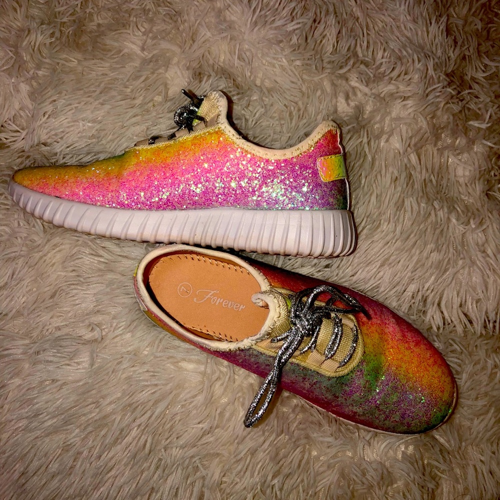 Unique Vintage Glitter Rainbow Sneakers